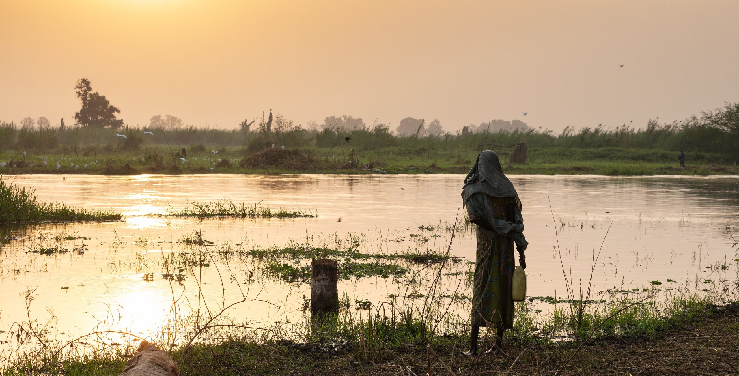 Sunrise over the White Nile at Terekeka, South Sudan