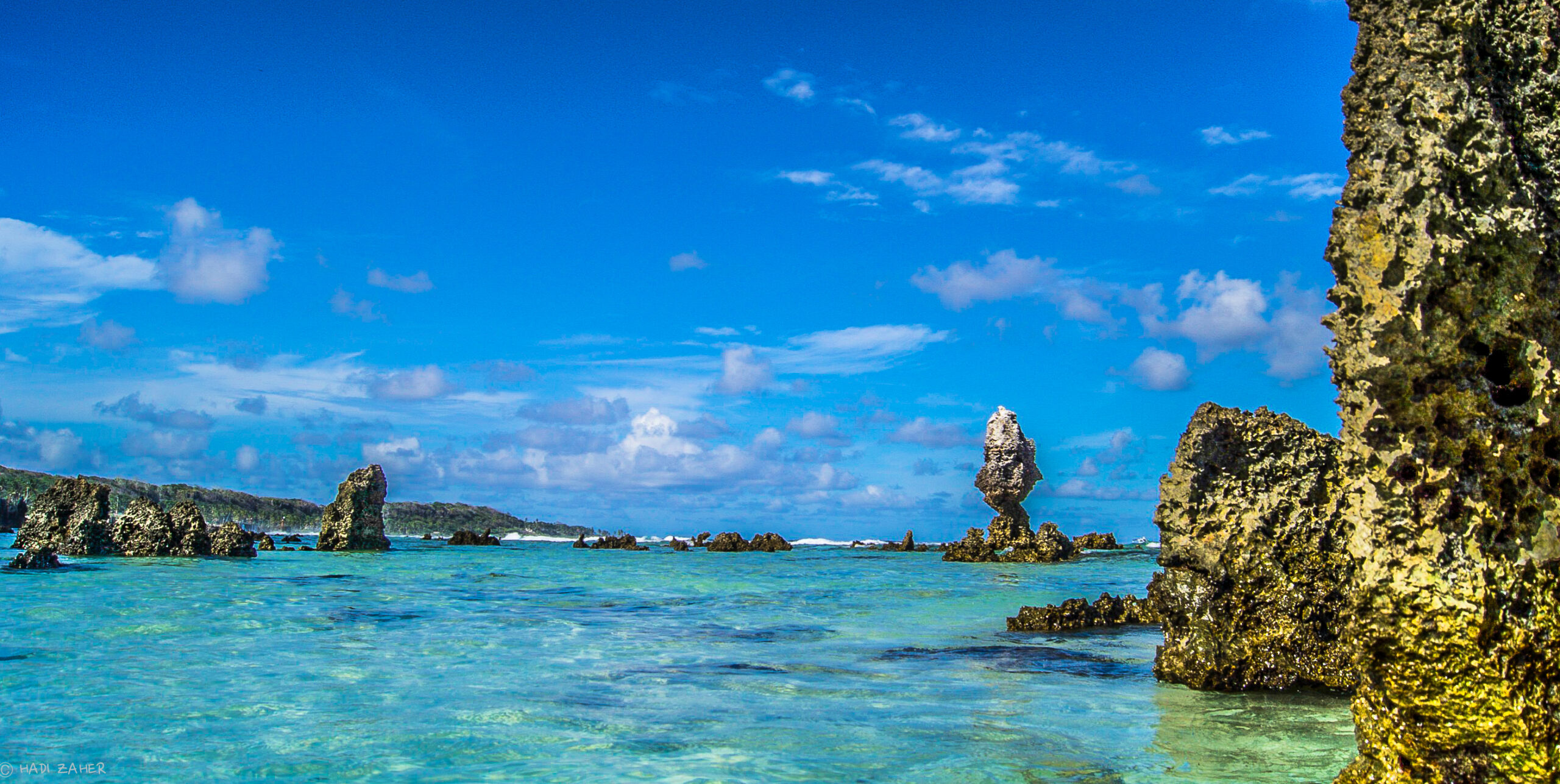 Coral pinnacles in Anibare Bay, Nauru